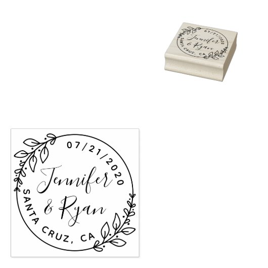 自分の甘い丸い結婚式を作成する日付を保存 ラバースタンプ (押印)