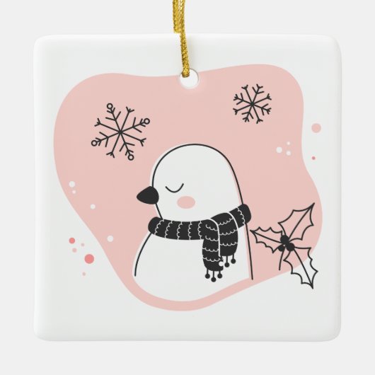 自分の甘い亀の鳩のクリスマスを作成 セラミックオーナメント (正面)