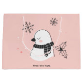 自分の甘い亀の鳩のクリスマスを作成 ラージペーパーバッグ (正面)