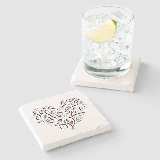 自分の生きる人生を愛する ストーンコースター (横)