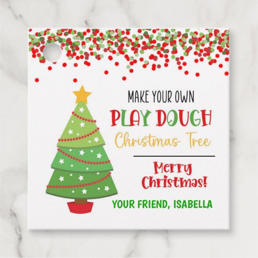 自分の生地遊をクリスマスツリーの子供にする フェイバータグ (正面)