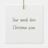 自分の白いサンタクロース間抜けを作成する セラミックオーナメント (裏面)