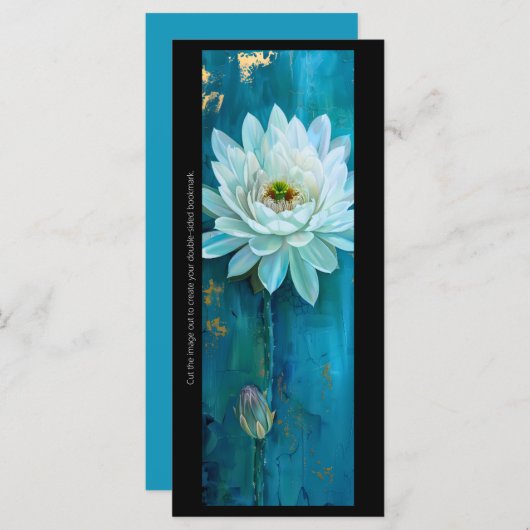 自分の白い花の色彩の鮮やかしおりカードを作成する (正面/裏面)