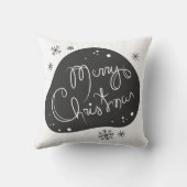 自分の白黒のメリークリスマスを作成 クッション (裏面)