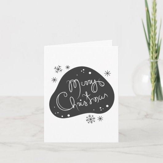 自分の白黒のメリークリスマスを作成 シーズンカード (正面)
