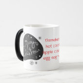 自分の白黒のメリークリスマスを作成 モーフィングマグカップ (正面左)