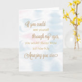 自分の目を見る勇気付けられる カード (黄色い花)