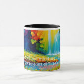 自分の真の価値を実現するための冷たいマントラマグ マグカップ (中央)