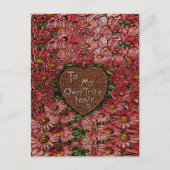 自分の真の愛ハートと花はがき ポストカード (正面)