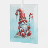 自分の眠いペパーミントクリスマス格言を作成 ガラスオーナメント (正面左)