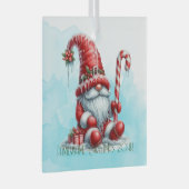 自分の眠いペパーミントクリスマス格言を作成 ガラスオーナメント (正面右)