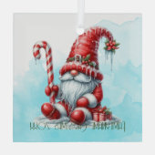 自分の眠いペパーミントクリスマス格言を作成 ガラスオーナメント (裏面)