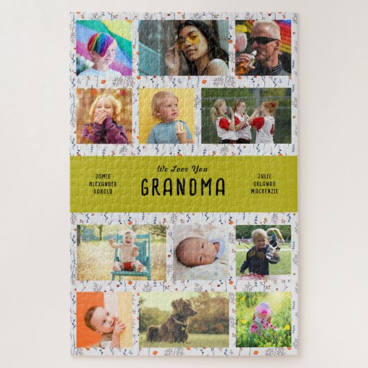 自分の祖父母のフォトコラージュを作成する ジグソーパズル (縦)