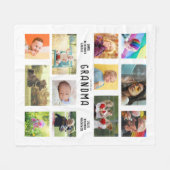 自分の祖父母のフォトコラージュを作成する フリースブランケット (正面(横))