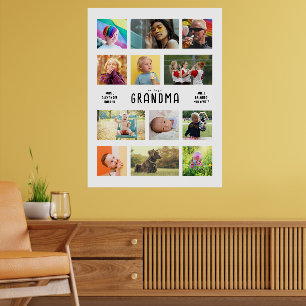 自分の祖父母を作成するフォトコラージュの大きい ポスター