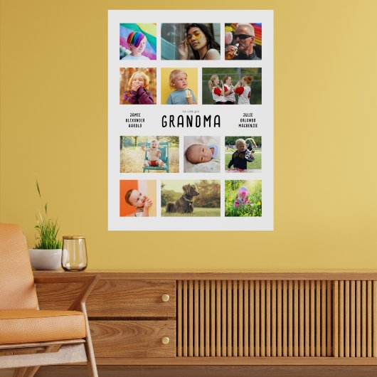 自分の祖父母を作成するフォトコラージュの大きい ポスター (リビング2)