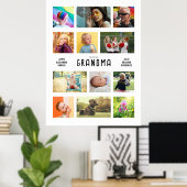 自分の祖父母を作成するフォトコラージュの大きい ポスター (ホームオフィス)