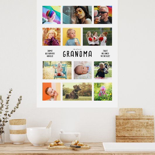 自分の祖父母を作成するフォトコラージュの大きい ポスター (キッチン)