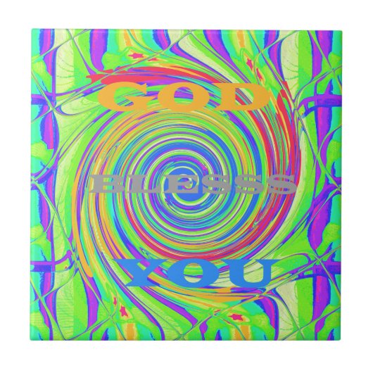 自分の神を創造する祝福感動的文字 タイル (正面)