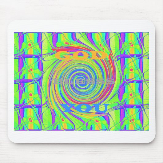 自分の神を創造する祝福感動的文字 マウスパッド (正面)