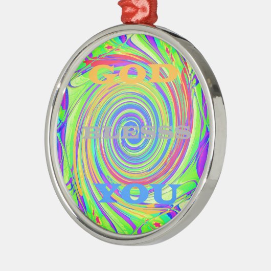 自分の神を創造する祝福感動的文字 メタルオーナメント (左)