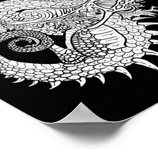 自分の神秘的なドラゴンに色を付ける ポスター (角)