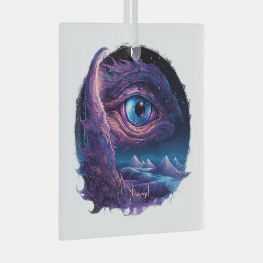 自分の神秘的なドラゴンの目を作る ガラスオーナメント (正面右)