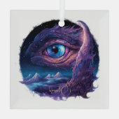 自分の神秘的なドラゴンの目を作る ガラスオーナメント (裏面)