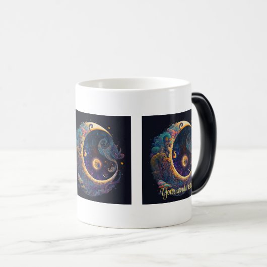 自分の神秘的な人魚の月を作成 モーフィングマグカップ (正面右)