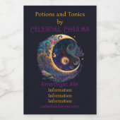 自分の神秘的な人魚の月を作成 ワインラベル (シングルラベル)