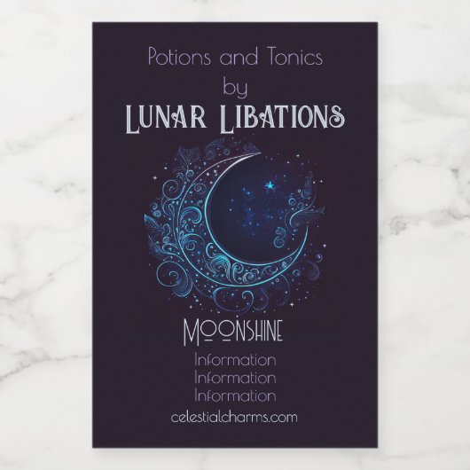 自分の神秘的な映画の月を作る ワインラベル (シングルラベル)