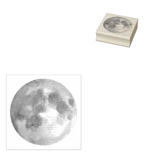 自分の神秘的な満月を作る ラバースタンプ (押印)