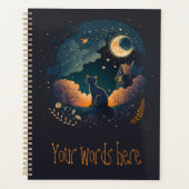 自分の神秘的な真夜中の黒猫を作る プランナー手帳 (正面)