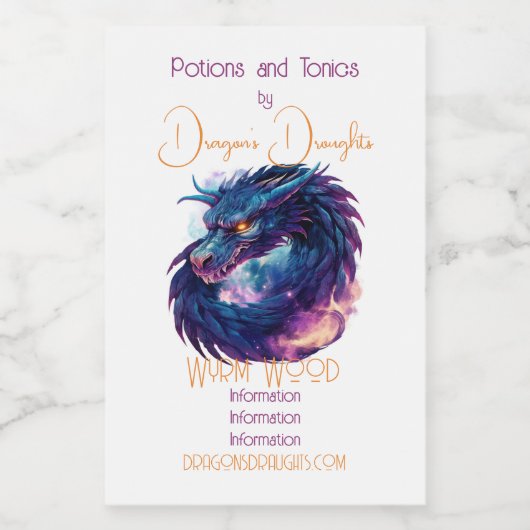 自分の神秘的な紫の龍を作成 フードラベル (シングルラベル)