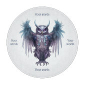 自分の神秘的な紫色のフクロウを作成 カッティングボード (正面)