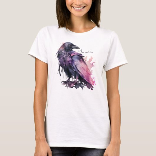 自分の神秘的な黒いレイヴンを作る Tシャツ (正面)