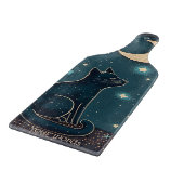 自分の神秘的な黒猫とワイルドフラワーを作成 カッティングボード (角)