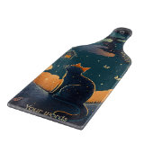 自分の神秘的な黒猫と鳥を生み出す カッティングボード (角)