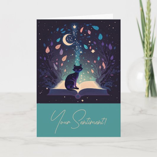 自分の神秘的な黒猫の魔法を作る シーズンカード (正面)