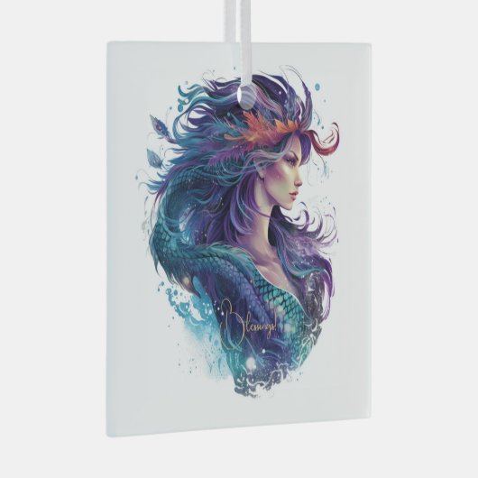自分の神話のマーメイドを作成する ガラスオーナメント (正面右)