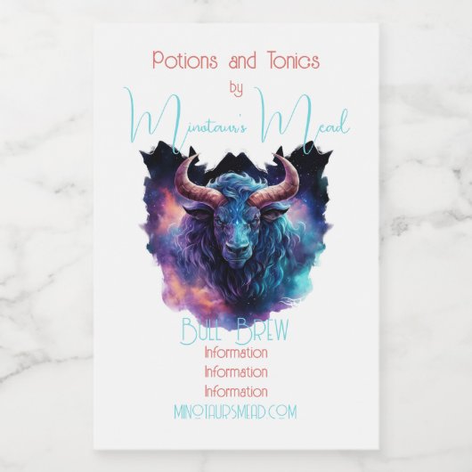 自分の神話のミノタウロスの雄牛を作成する フードラベル (シングルラベル)