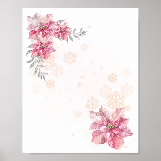 自分の空白の小さな雪片ポインセチアを作成する ポスター (正面)