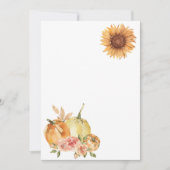 自分の空白の秋カボチャのオレンジひまわり花を追加 招待状 (正面)