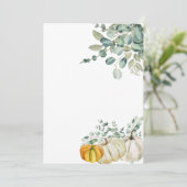 自分の空白の秋カボチャのオレンジ色の白を追加 招待状 (スタンド正面)
