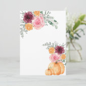 自分の空白の秋カボチャBurgundyピンクを追加 招待状 (スタンド正面)