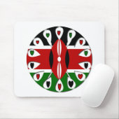 自分の素敵なケニヤカラフルハートの作成 マウスパッド (マウス)