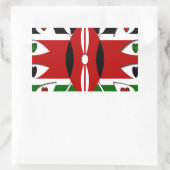 自分の素敵なケニヤカラフルハートの作成 長方形シール (バッグ)