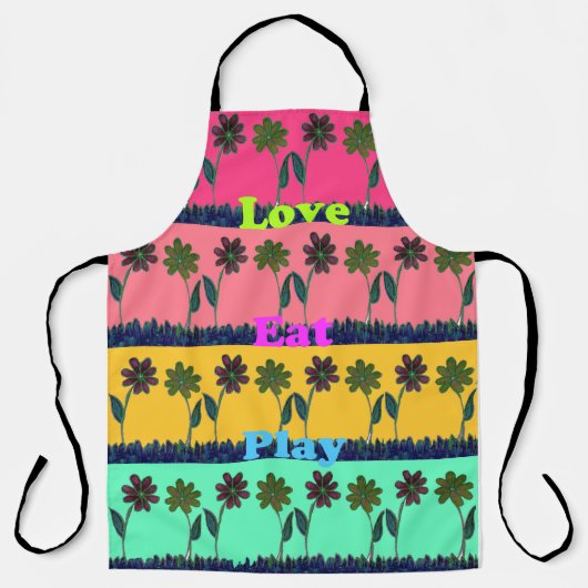自分の素敵な料理食べの愛を作遊成 エプロン (正面)