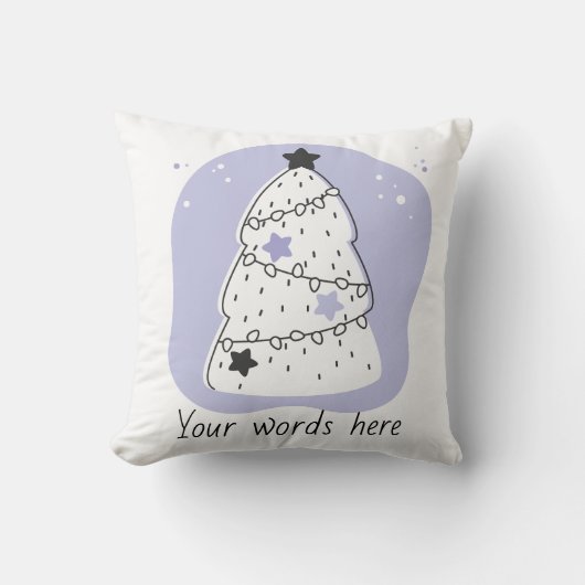 自分の紫色のクリスマスツリーを作成する クッション (正面)