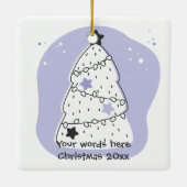 自分の紫色のクリスマスツリーを作成する セラミックオーナメント (裏面)